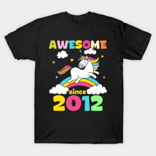 Cute Awesome Unicorn Since 2012 Funny Gift T-Shirt